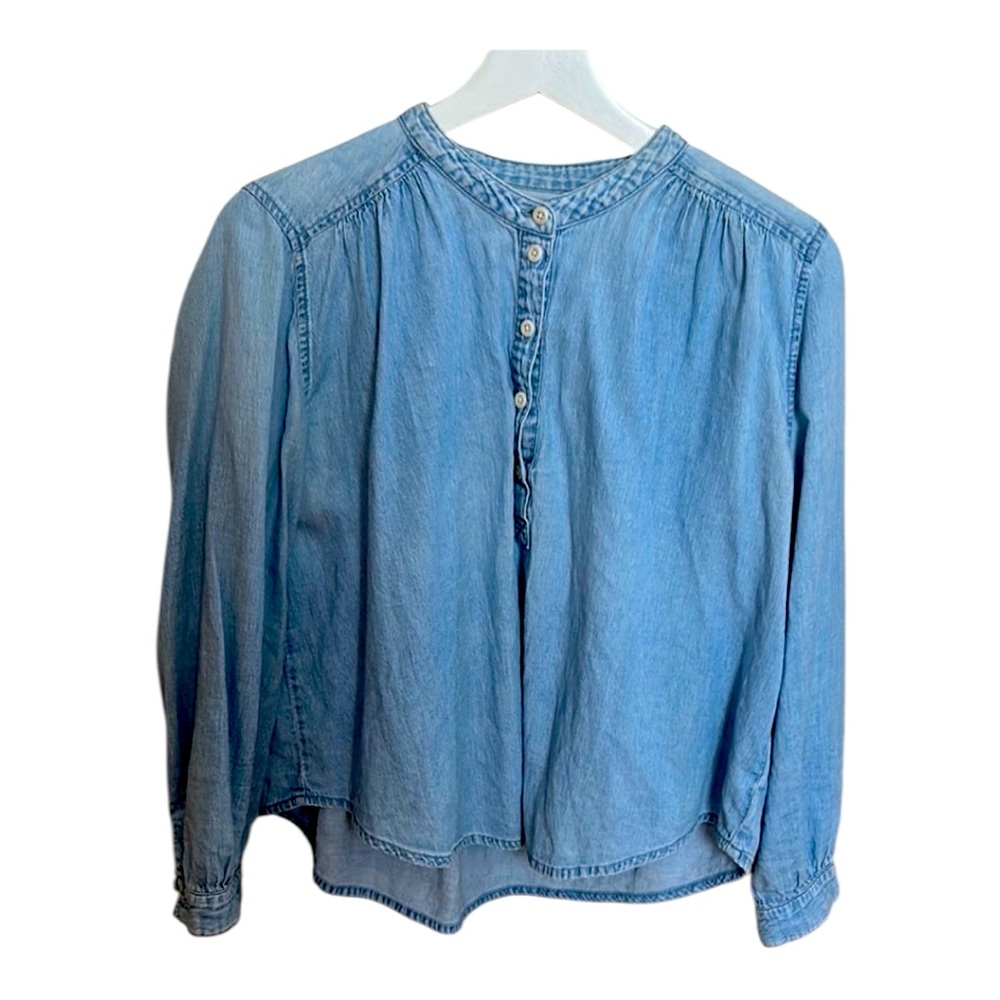 Blue Chambray Popover Top